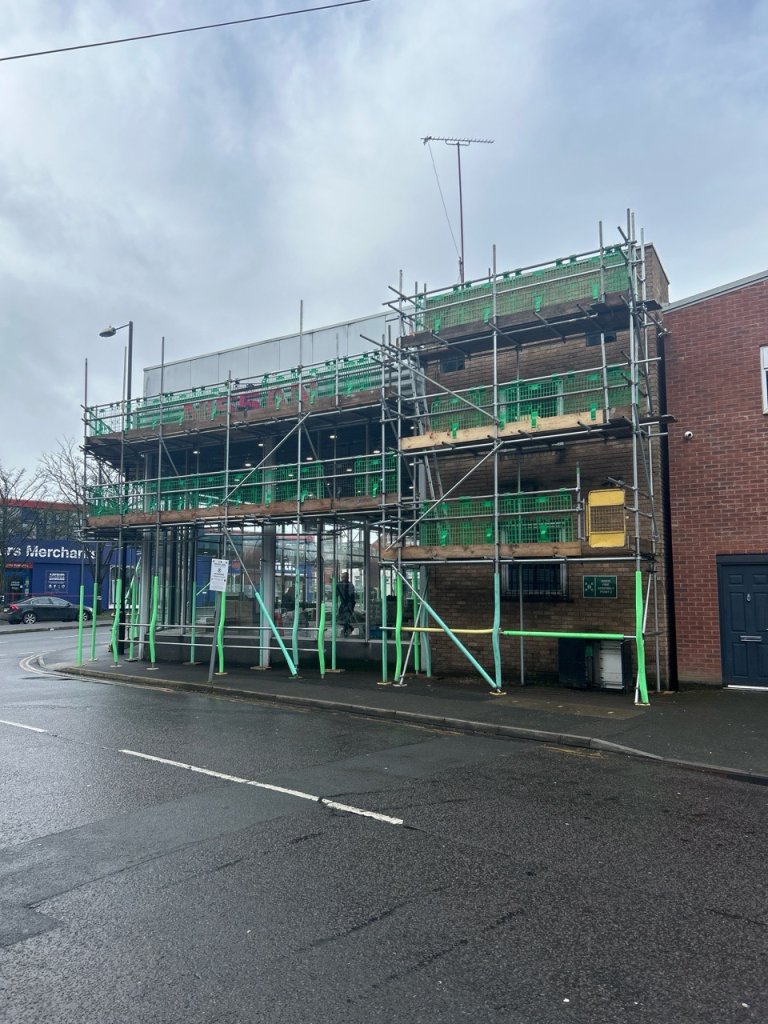 commercial scaffolding project